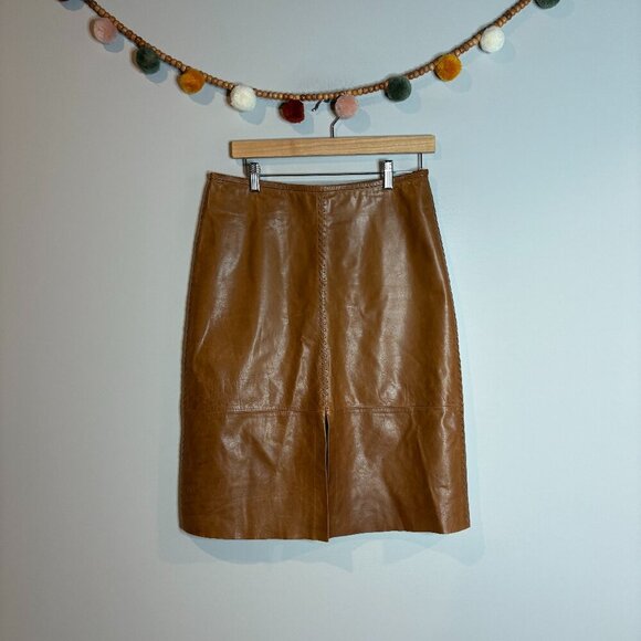 Y2K Banana Republic leather split skirt - Picture 1 of 6